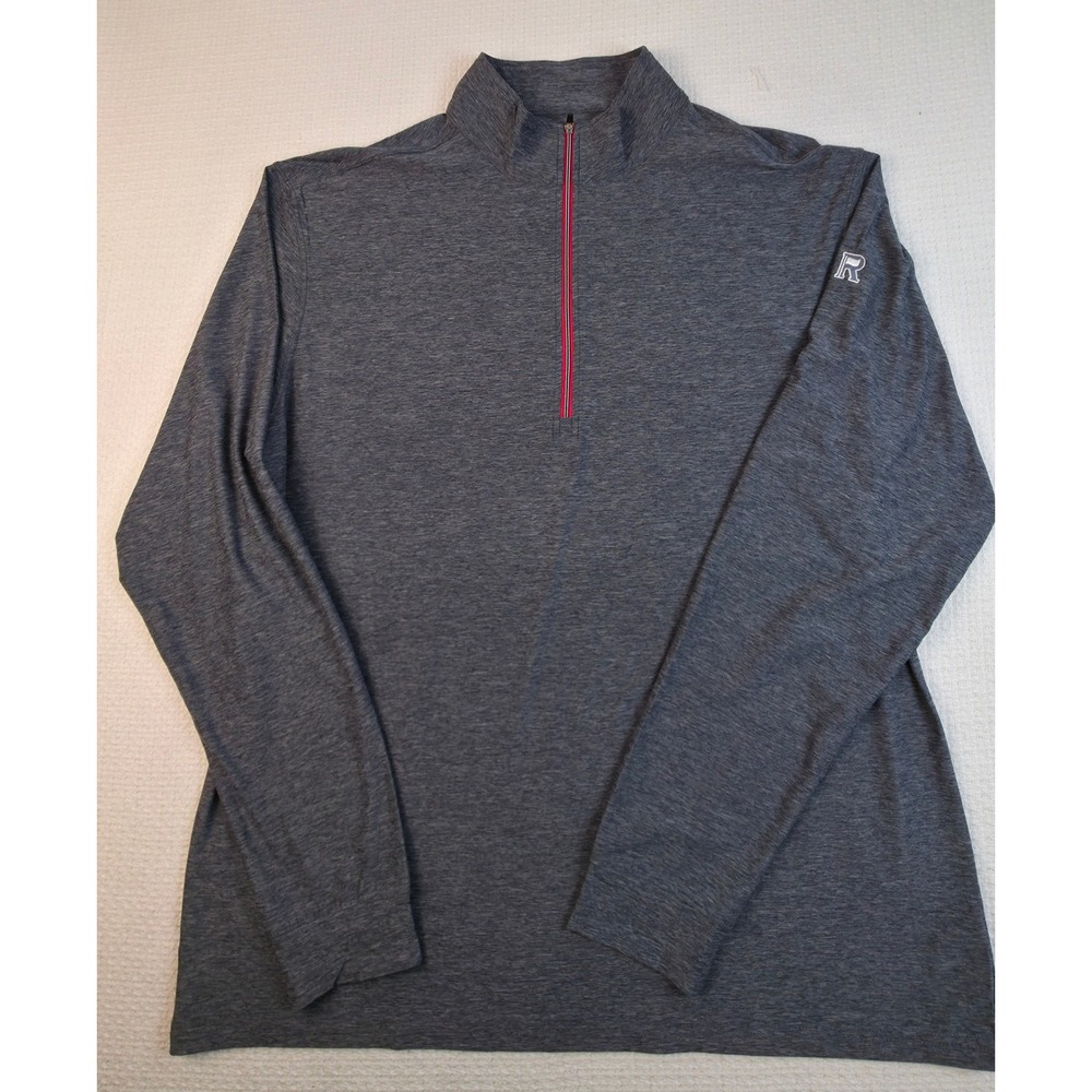 Straight Down Pullover Men XL Gray Quarter Zip Long Sleeve Performance Top
